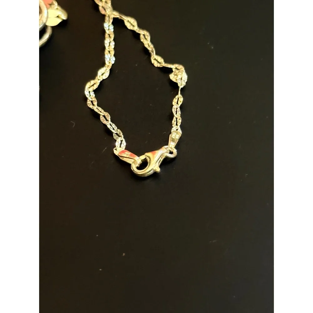 Sterling Silver 925 Turquoise Scroll‎ Pendant Necklace 30 Inch Chain 12.6g